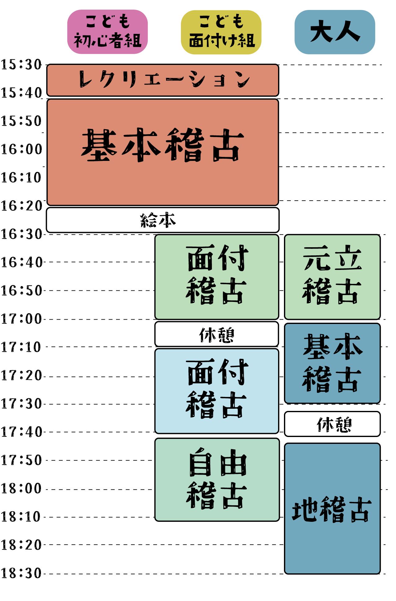 土曜日WEB用稽古時間表.gif