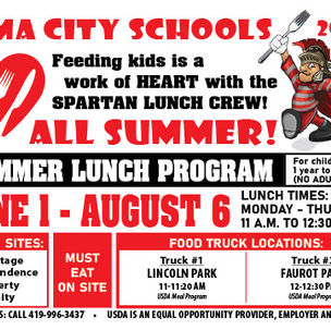 Free Summer Lunches June 1 - Aug. 6