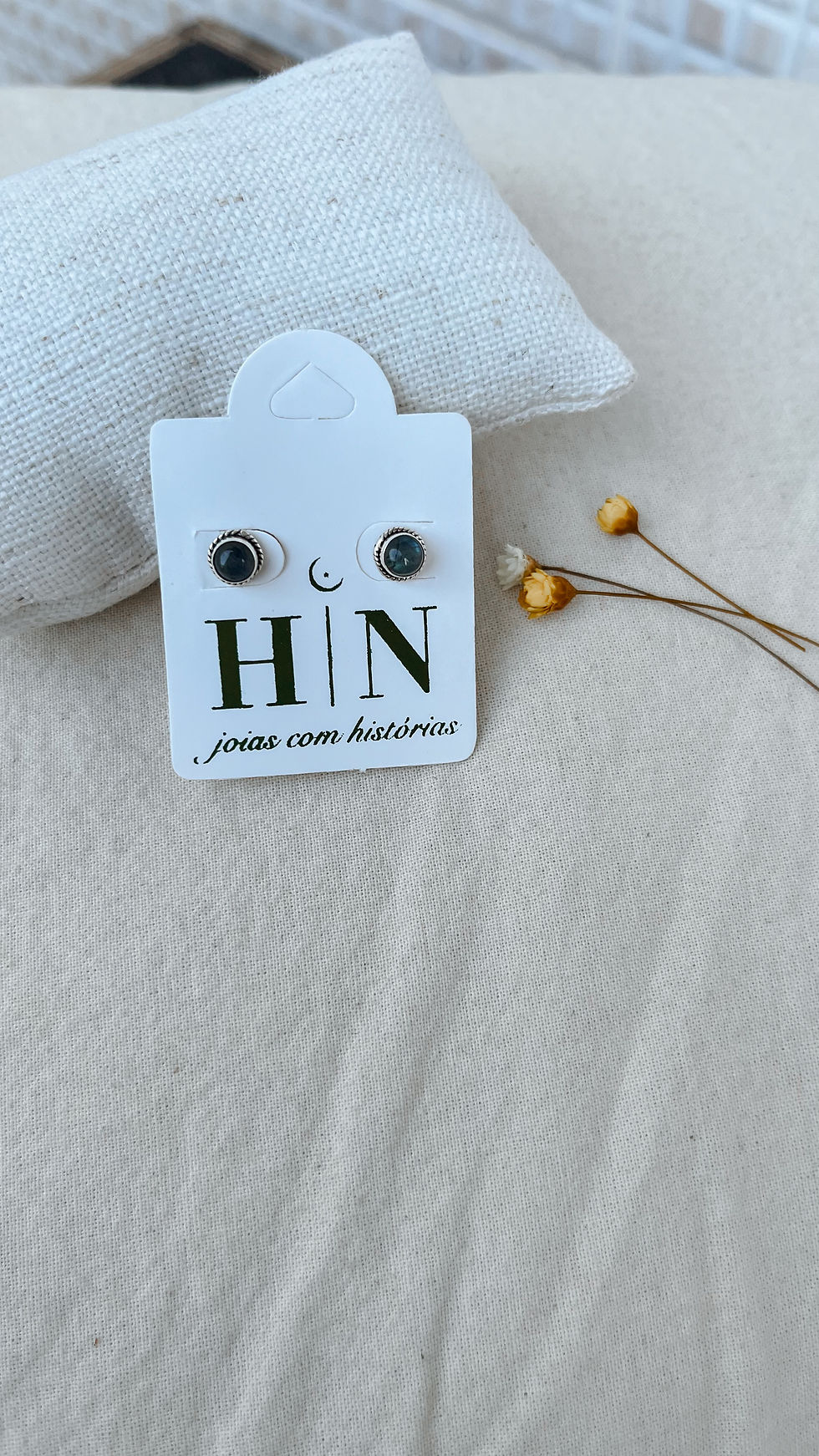Miniatura: Brinco Boho Pedra da Lua