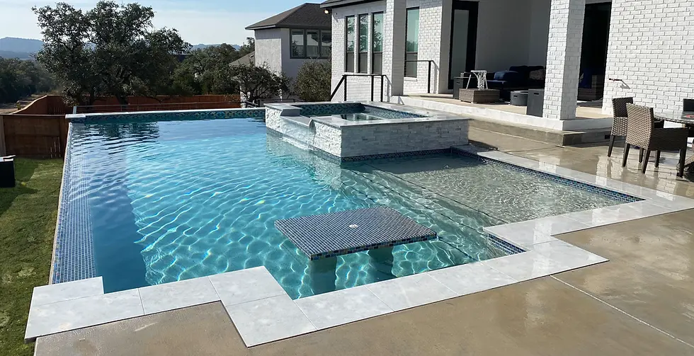 Pool Color: French Gray; Tile: Equinox - Obsidian