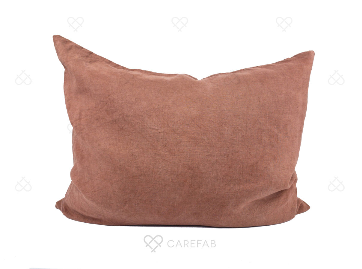 Cinnamon Brown Linen Pillowcase
