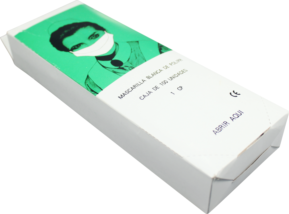 Disposable facial mask with elastic 100 units.