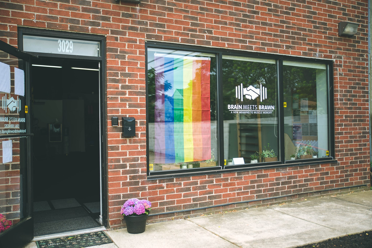 The outside of Brain Meets Brawn in Ferndale Michigan, a private personal training studio.