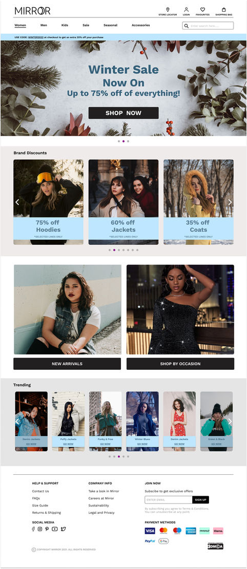 High Fidelity Responsive Wireframe - Desktop