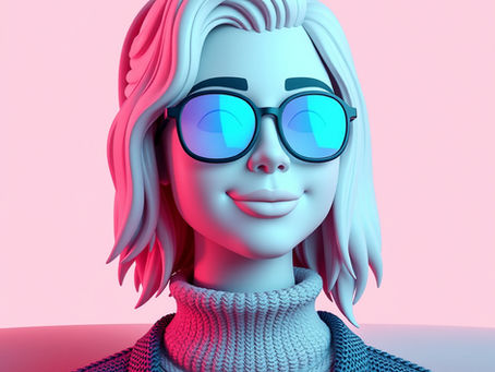 A stylish digital avatar exudes confidence and charm, embodying the essence of online popularity and likability.