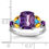 Thumbnail: Sterling Silver Rhodium-Plated Amethyst, Blue Topaz And Citrine Ring