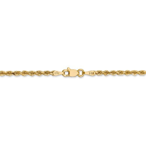 Thumbnail: 14k 2.25mm D/C Rope With Lobster Clasp Chain