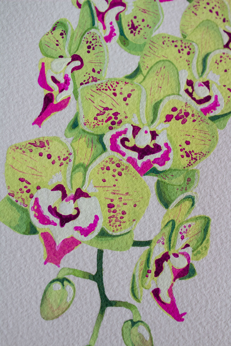 Thumbnail: Original Painting: Green Orchids