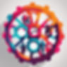 Professional silhouettes around a shape of a cog. Bold vibrant colors..jpg