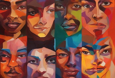fragments of faces of different emotion