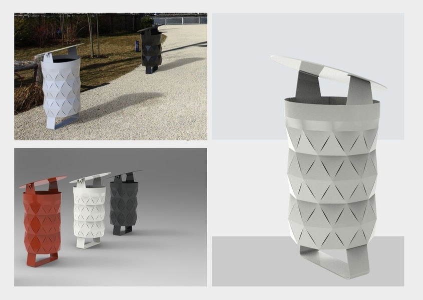 Sheet metal street bin