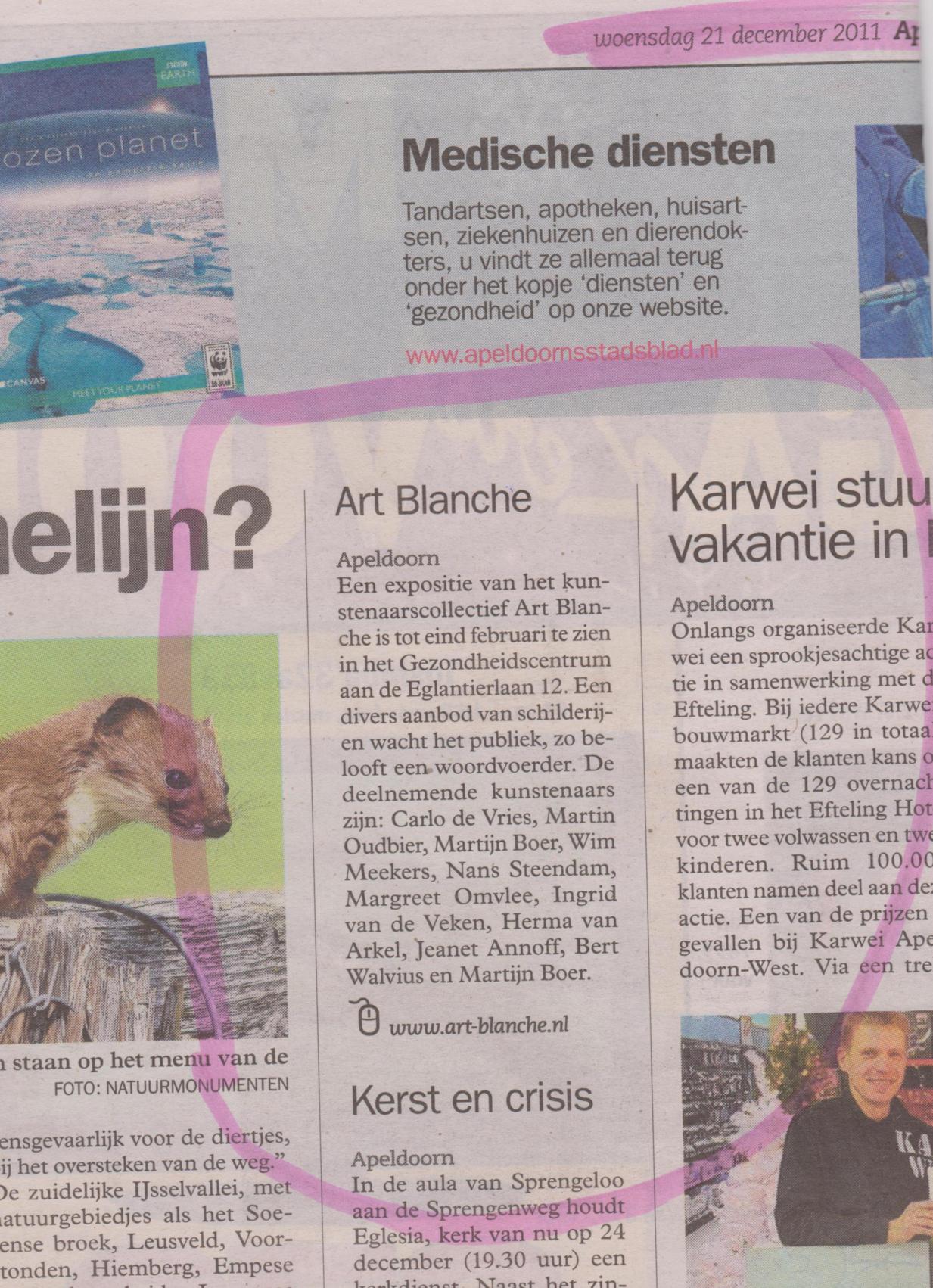 expositie art blanche kunst apeldoorn