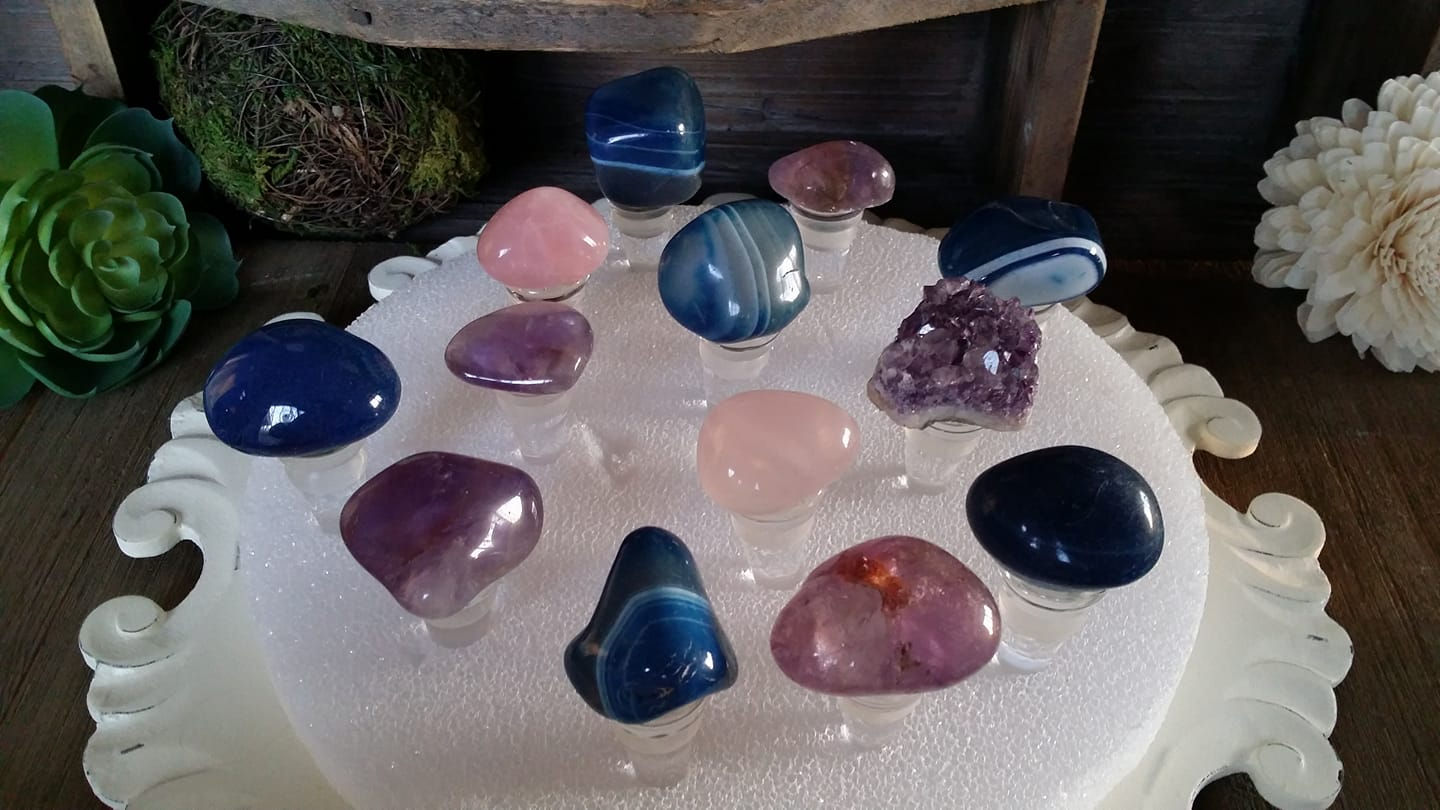 Crystal Wine Bottle Stoppers, Amethyst, Agate, Rose Quartz