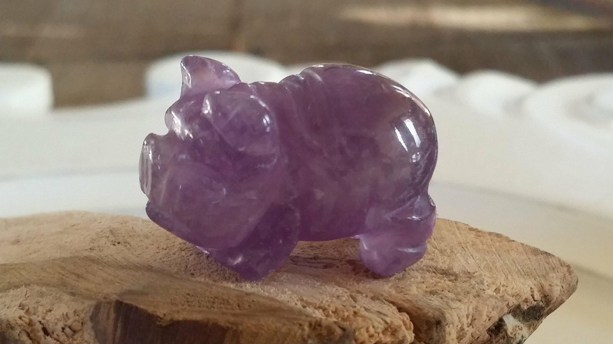 Amethyst Pig Figurine