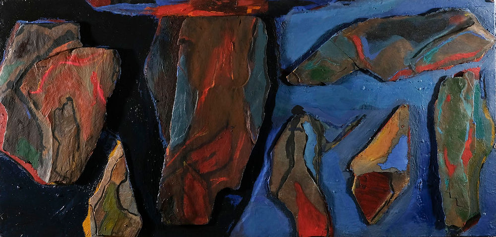 Tableau et collages peintre contemporain français Alain Guénolé