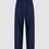 Thumbnail: Pinstripe Elasticated Waist Wool Pants Navy Blue