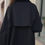 Thumbnail: Velvet Collar Long Trenchcoat Navy Blue