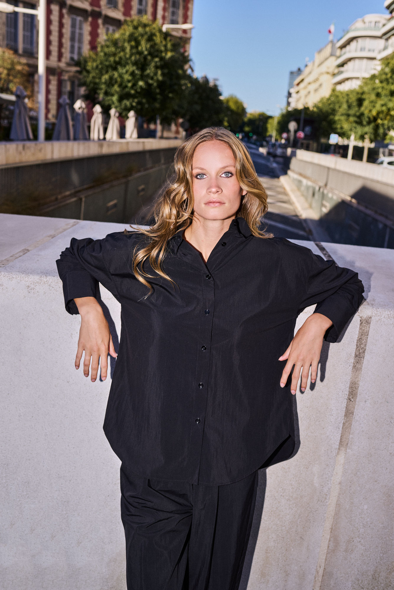 TERRY Oversize Teknik Gömlek Siyah