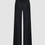 Thumbnail: Black Wool Wide Leg Elastic Waist Trousers