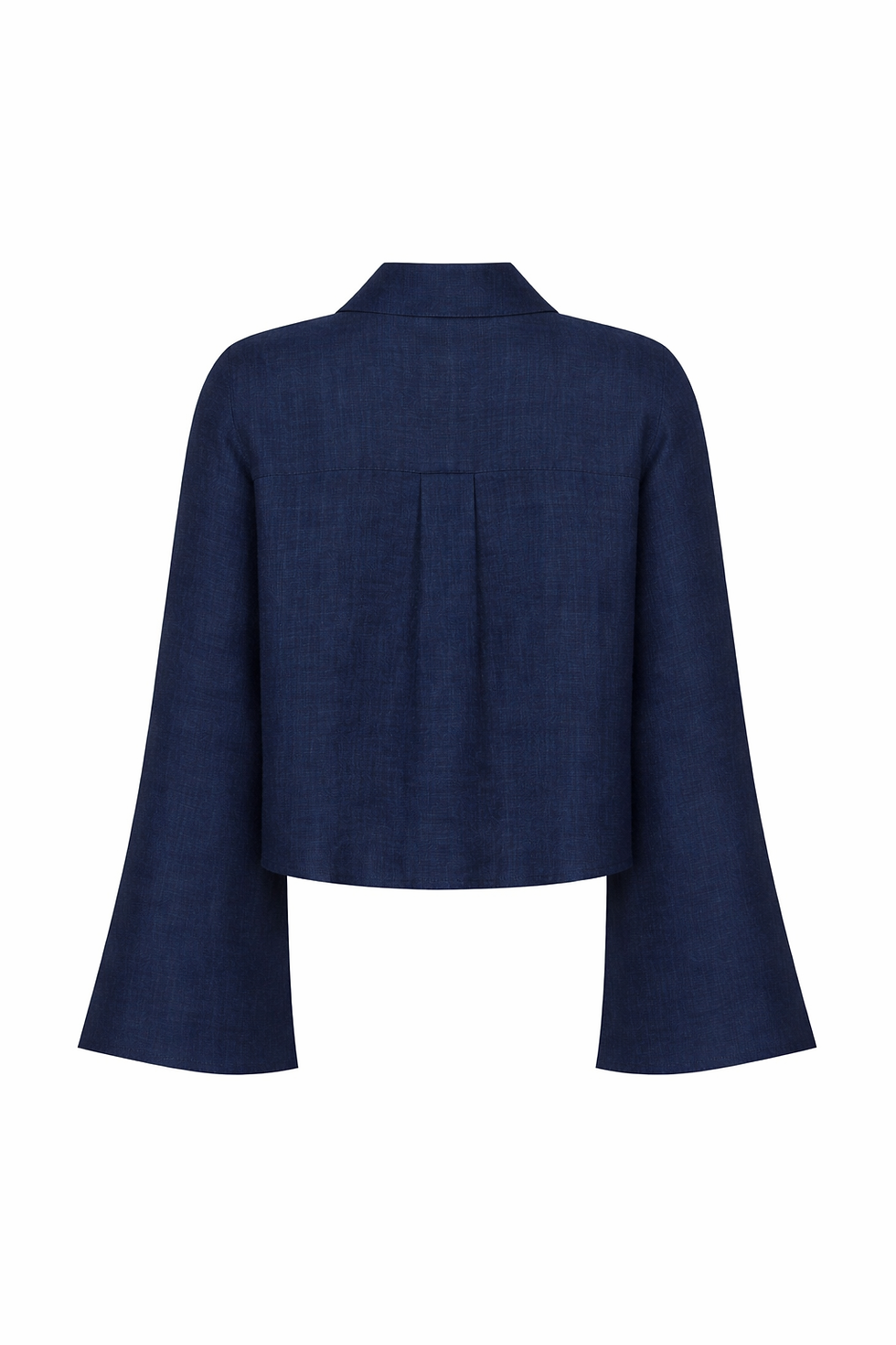 Thumbnail: Flared-Sleeve Linen Shirt Navy