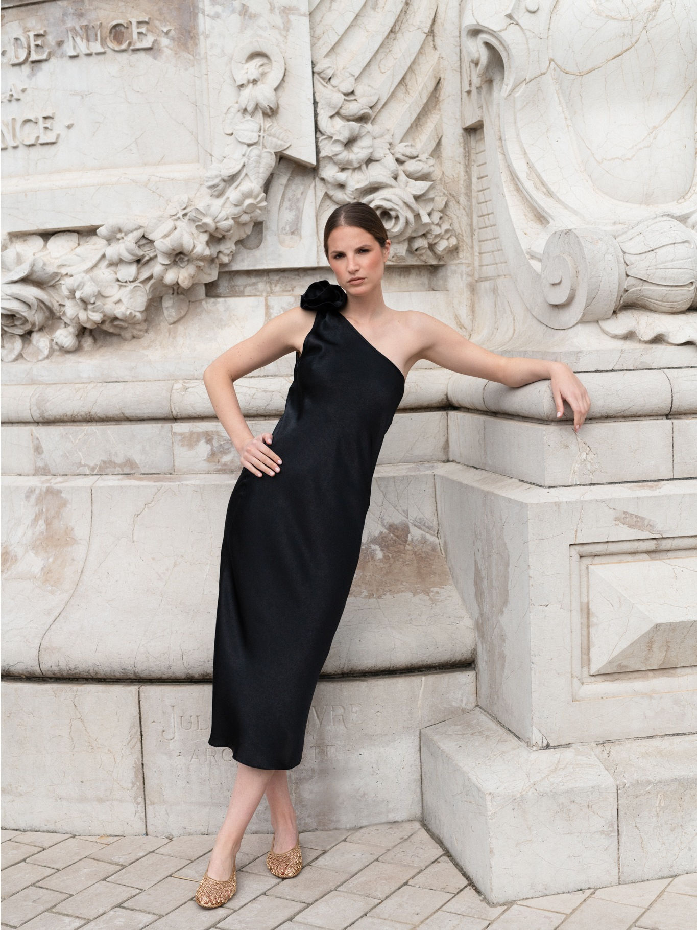 One-Shoulder Midi Dress