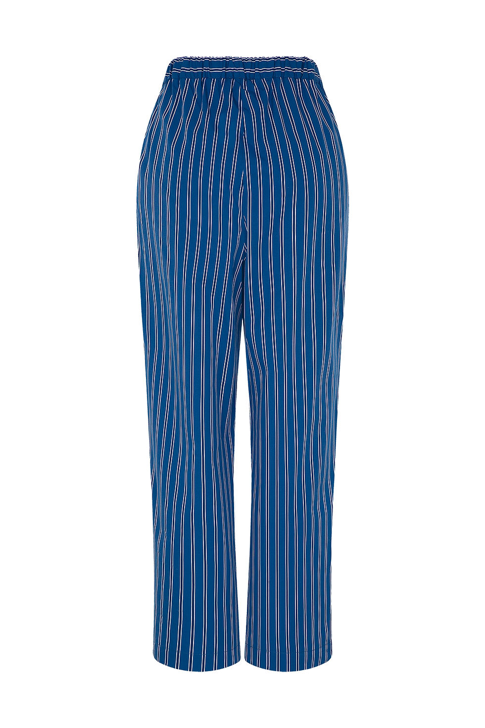 Thumbnail: Dark Navy Striped Elastic Waist Trousers