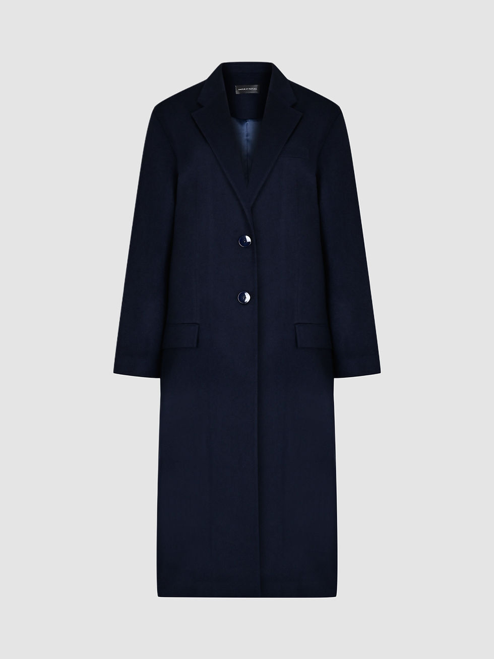 Thumbnail: %100 Wool Oversize Long Coat Navy Blue