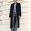 Thumbnail: Black Oversize Padded Wool Long Coat