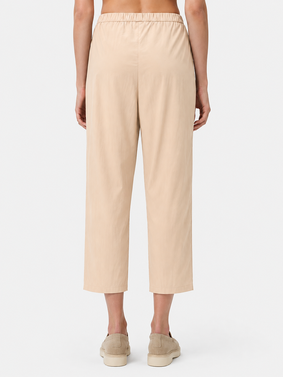 Thumbnail: TERRY Technical Pleated Elastic Waist Trousers Beige