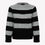 Thumbnail: Crew Neck Striped Sweater Black