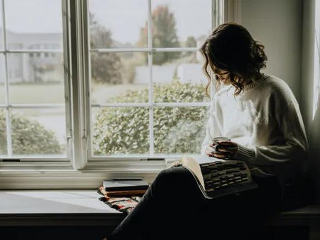 Sitting quietly reading the Word