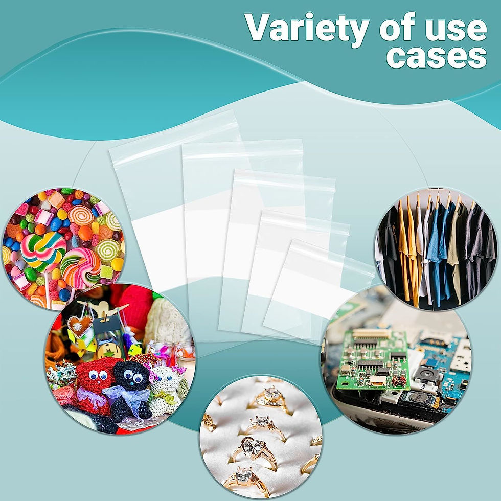 Thumbnail: White Block Zipper Bags 5 Sizes. Assortment Pack of 1000 Clear Write on Block Se
