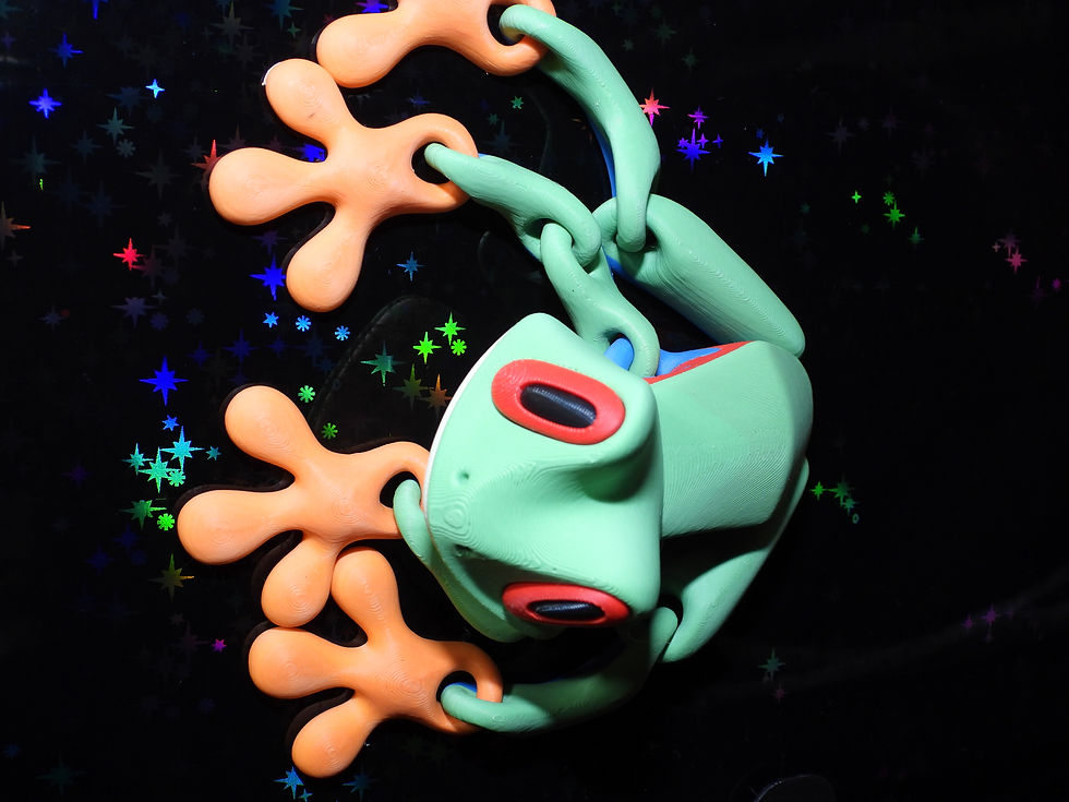 Articulated Red-Eyed Tree Frog with Magnetic Feet