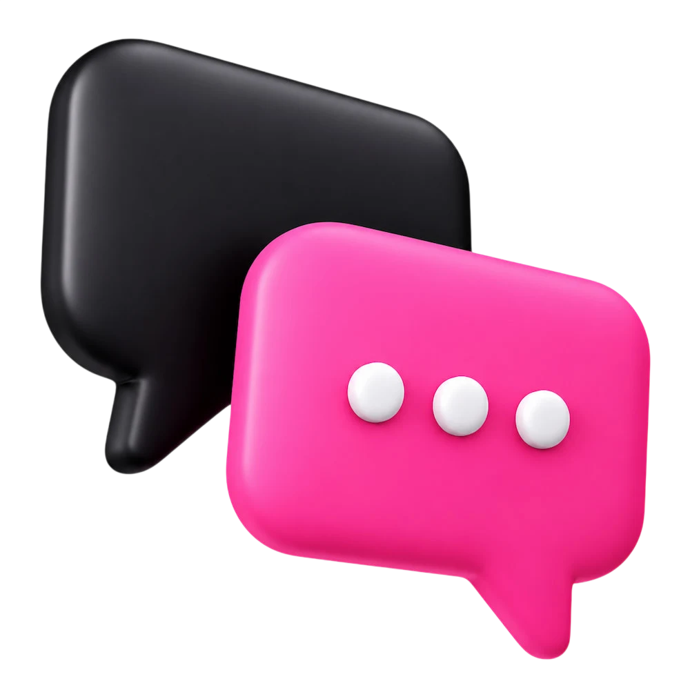 Glossy Pink and Black Chat Bubbles-Photoroom.webp