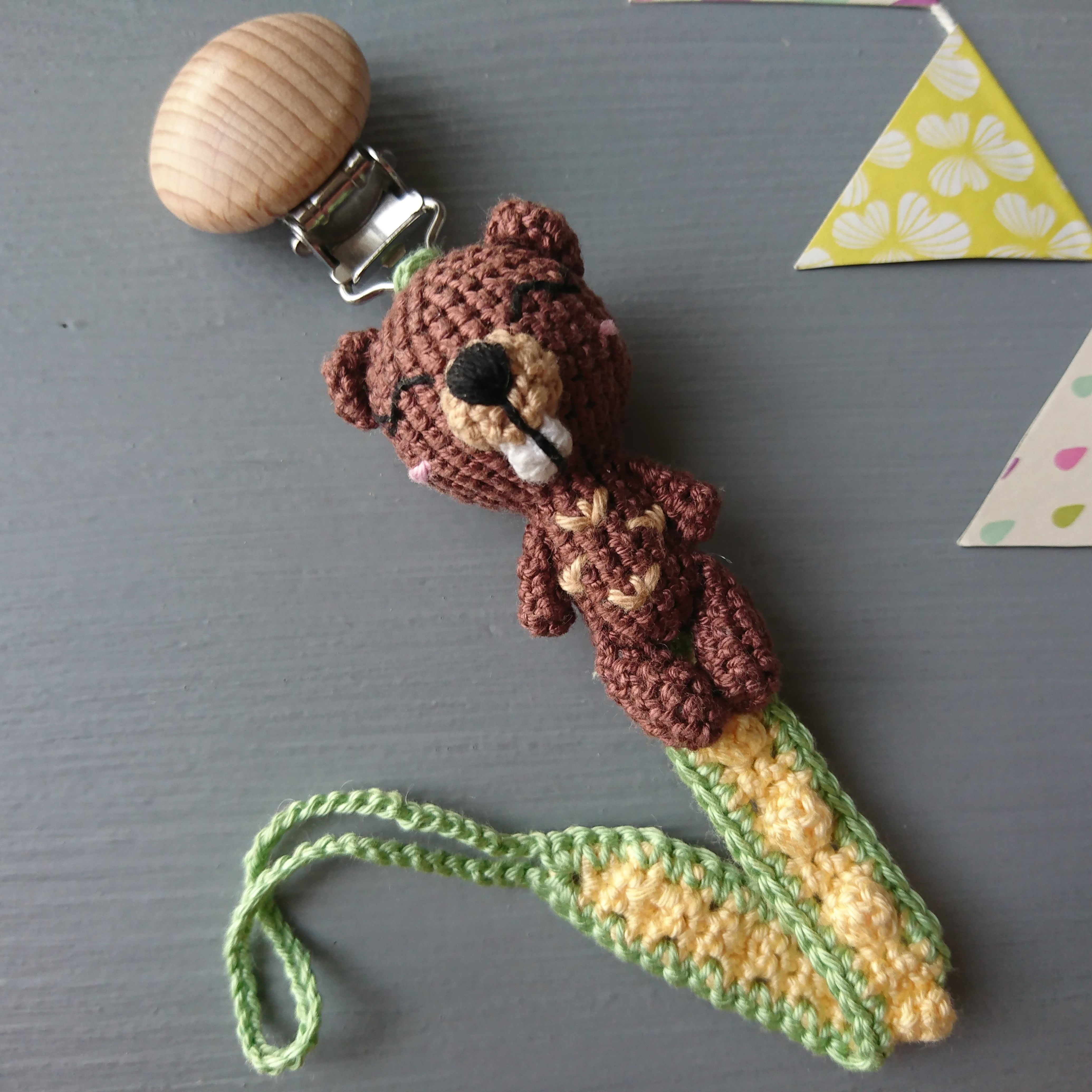 Beaver Pacifier Clip