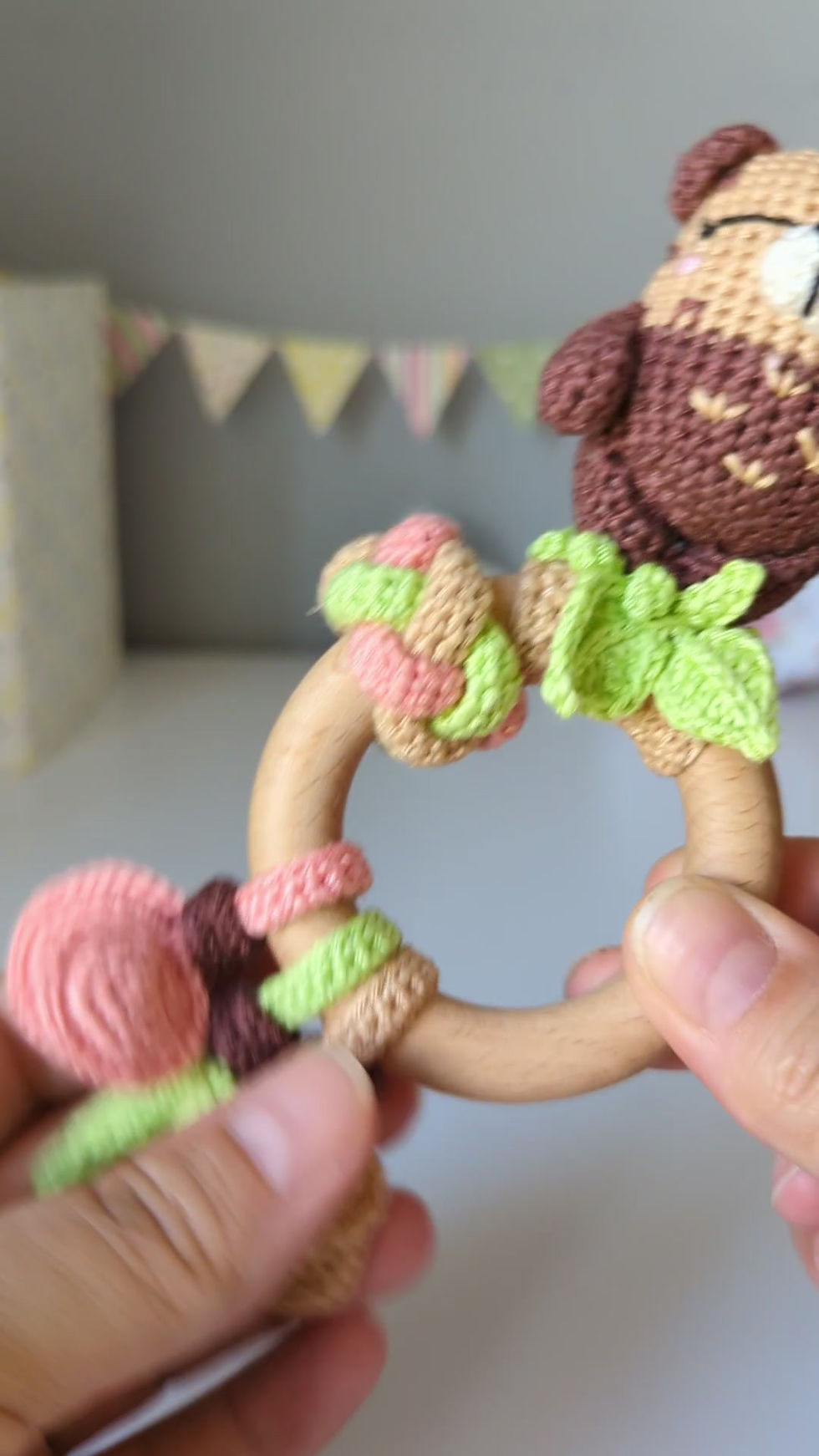 Thumbnail: Video presentation of a baby rattle from the Curious Otter handmade toy collection by ColoredYarn