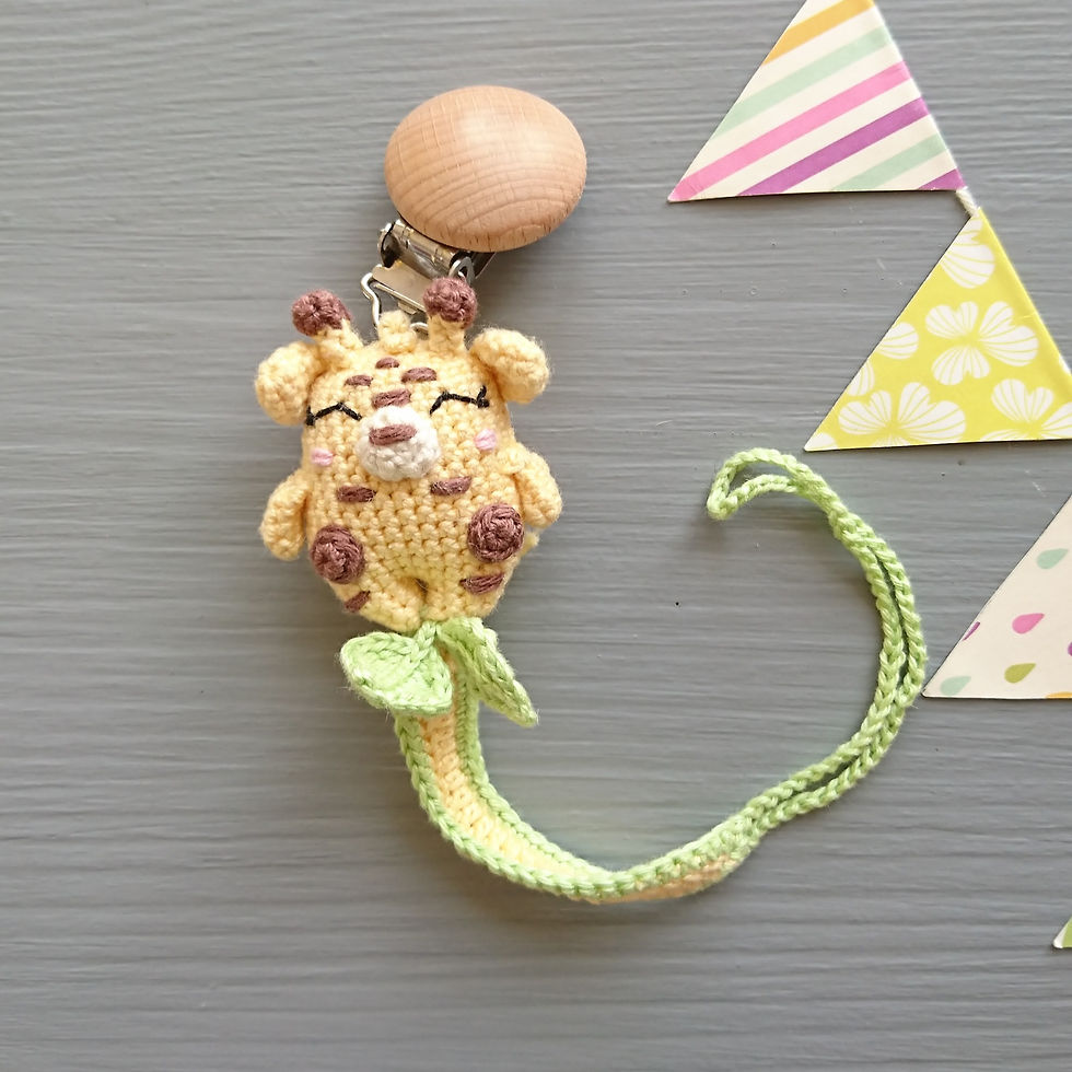 Handmade Giraffe Pacifier Clip