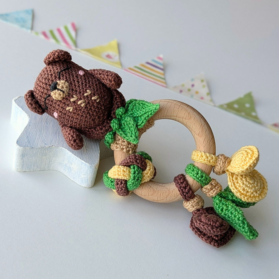 Thumbnail: Crochet bear baby rattle