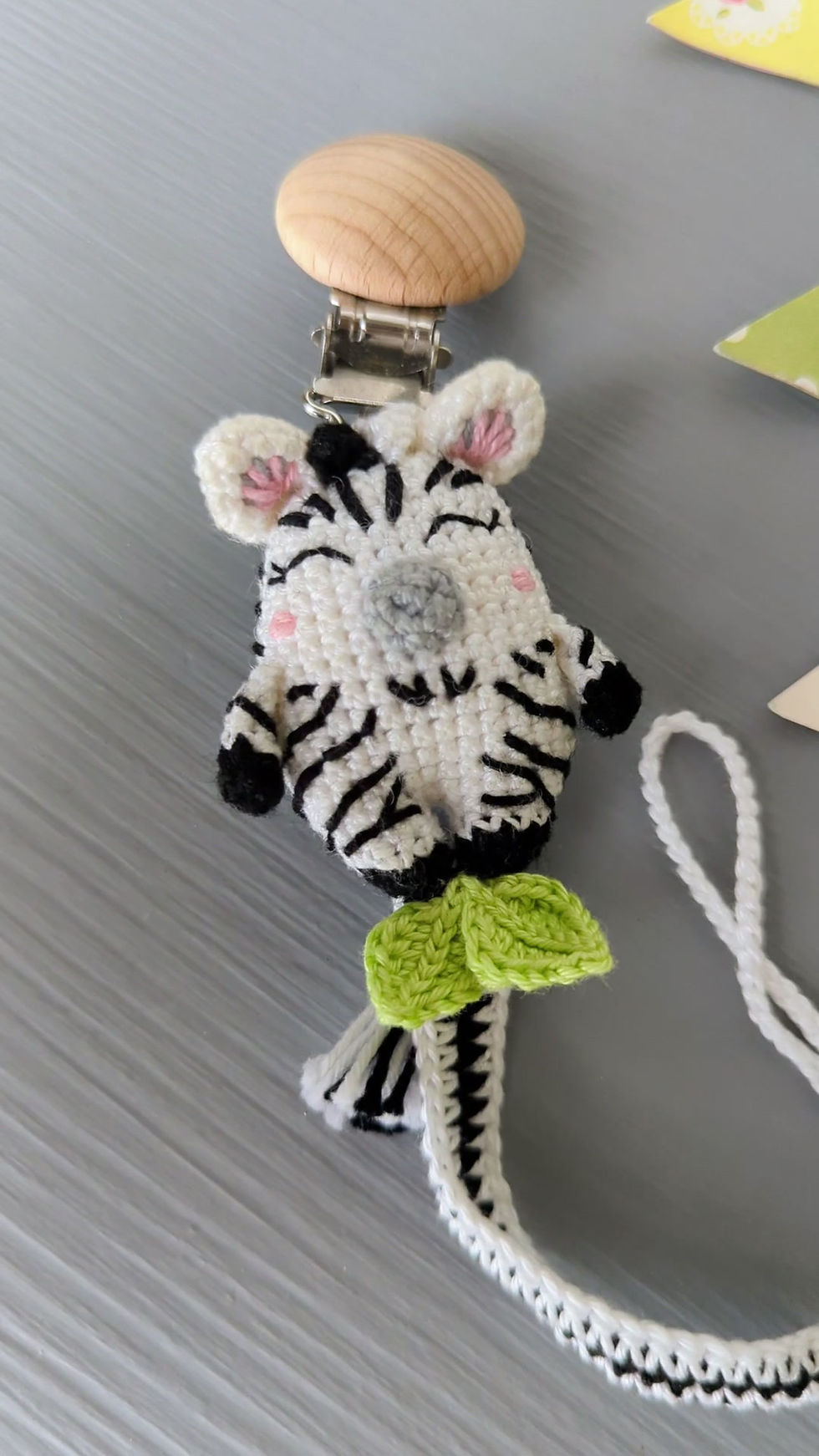Thumbnail: Adorable Handmade Zebra Pacifier Clip | Unique Baby Gift