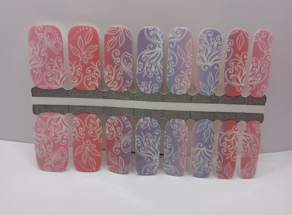 Fairy Garden Nagelfolien mit floralem Muster