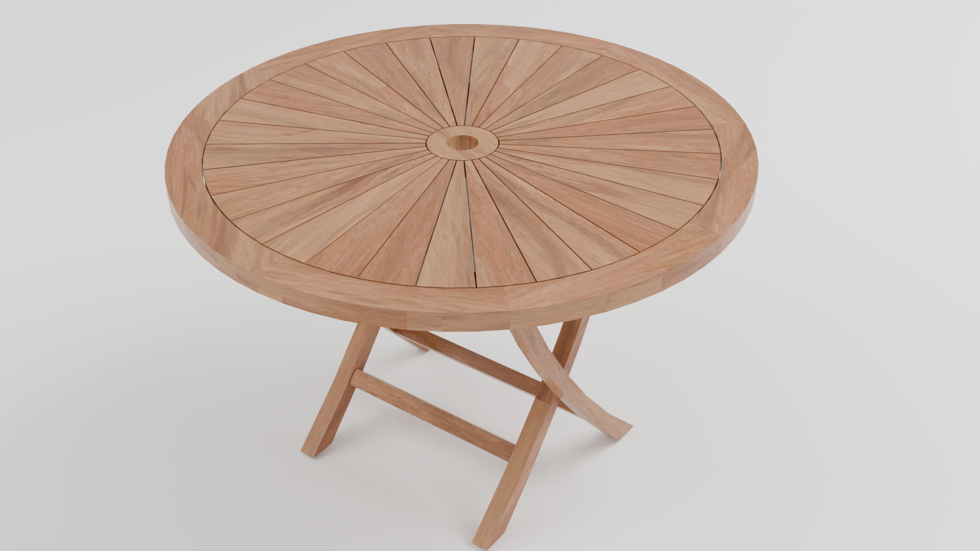 Sunshine 120 cm round folding teak garden table with 4 cm thick top – FSC-certified sustainable teak furniture UK