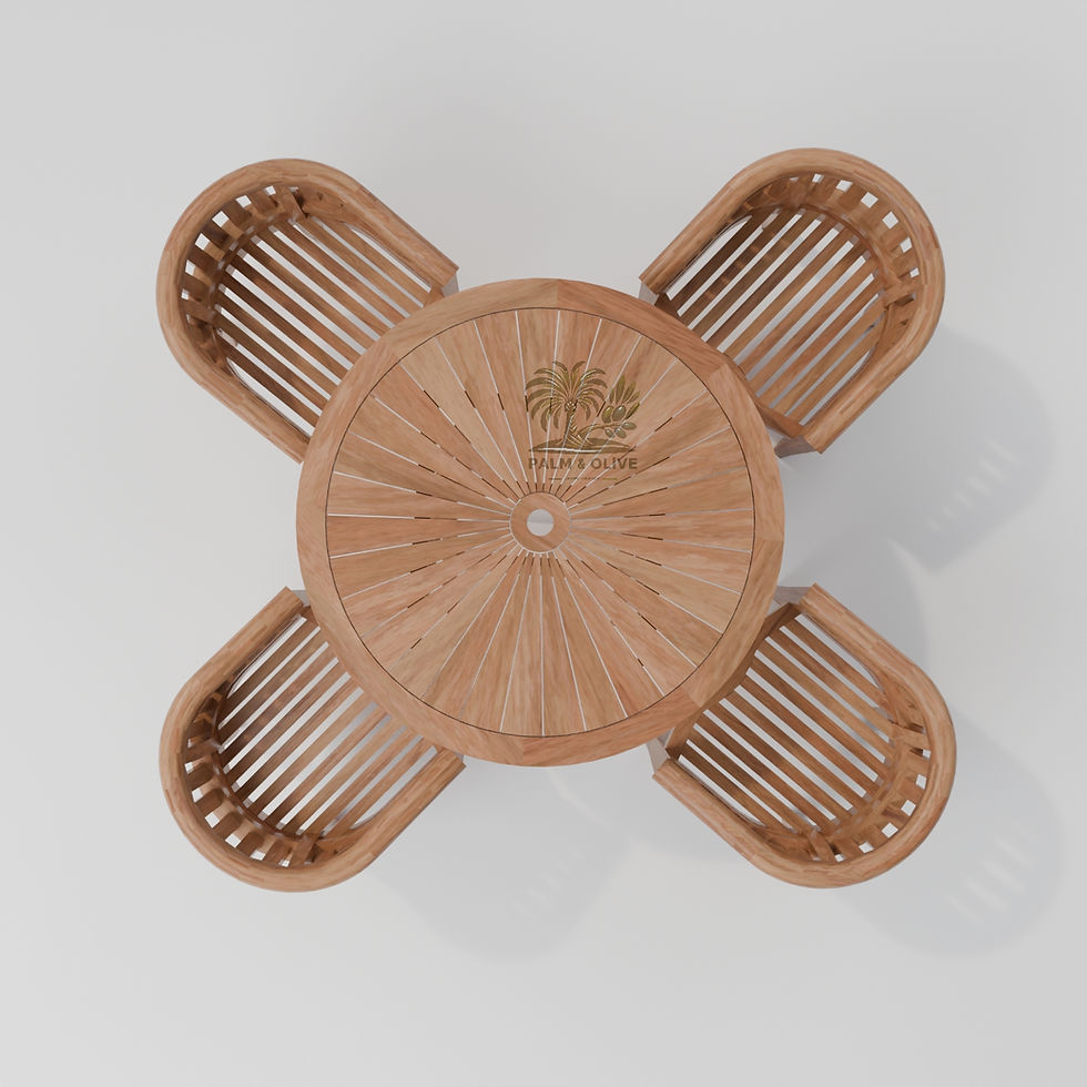 Thumbnail: teak 120 sunshine folding table with 4 banana chairs garden set in a uk garden