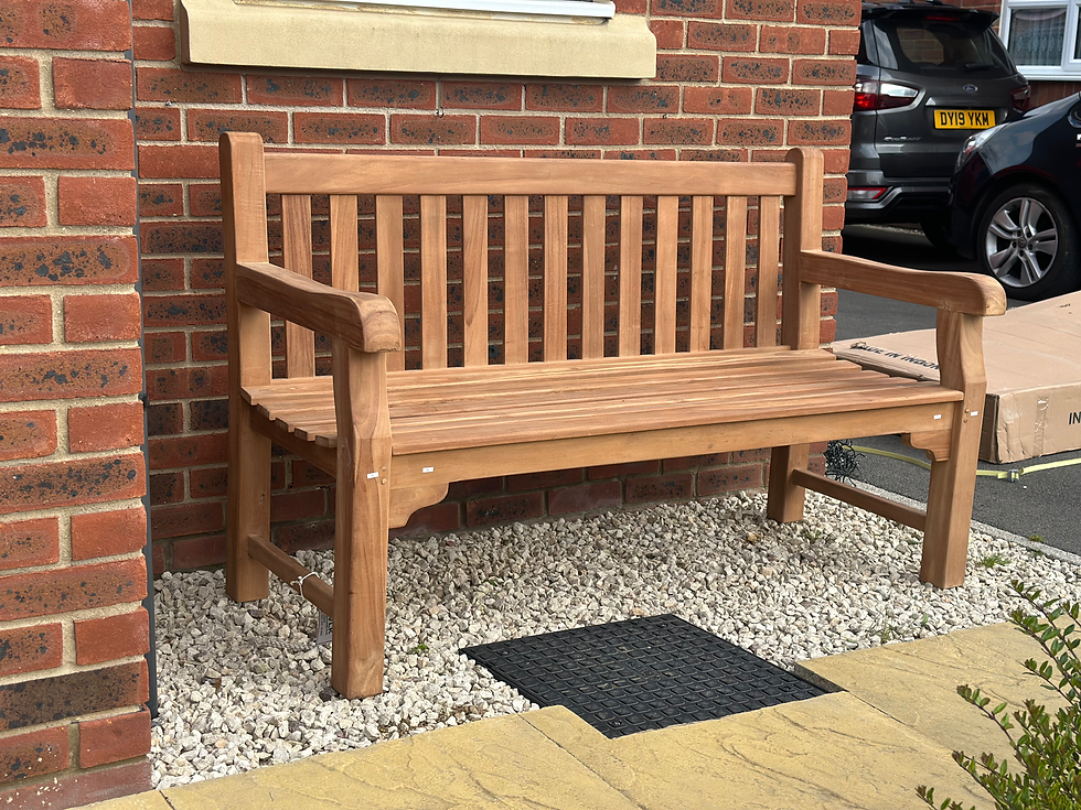 Thumbnail: Balmoral Teak Park Bench for sale in a uk  garden center