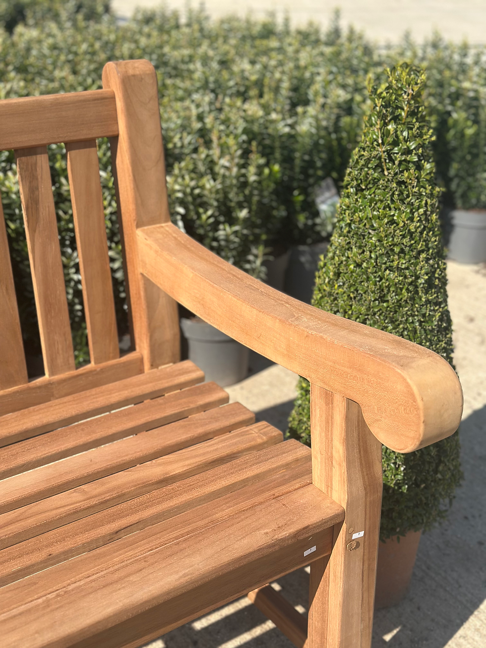 Thumbnail: large teak garden bench for sale in a uk shop