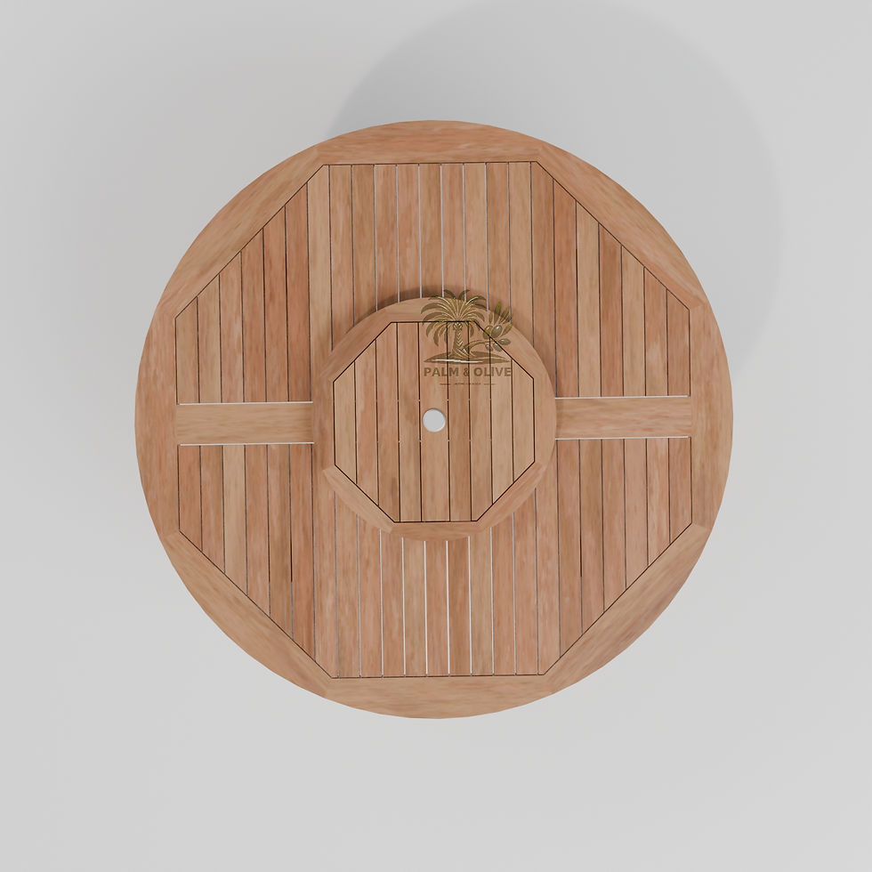 Luxury round teak dining table 150 cm with solid 4 cm top and smooth finish – weather-resistant garden furniture