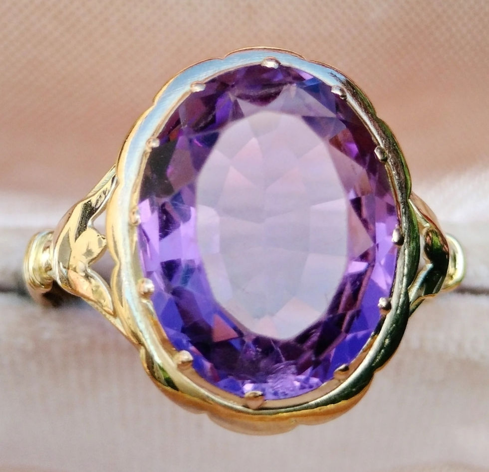 Miniaturbild: Sale! Antique Amethyst Ring 14ct Gold