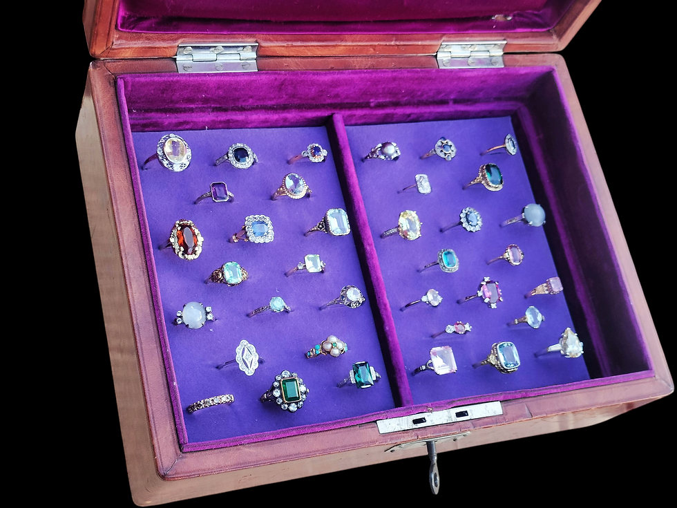 Miniaturbild: Antique Leather Jewelrybox Velvet Purpel