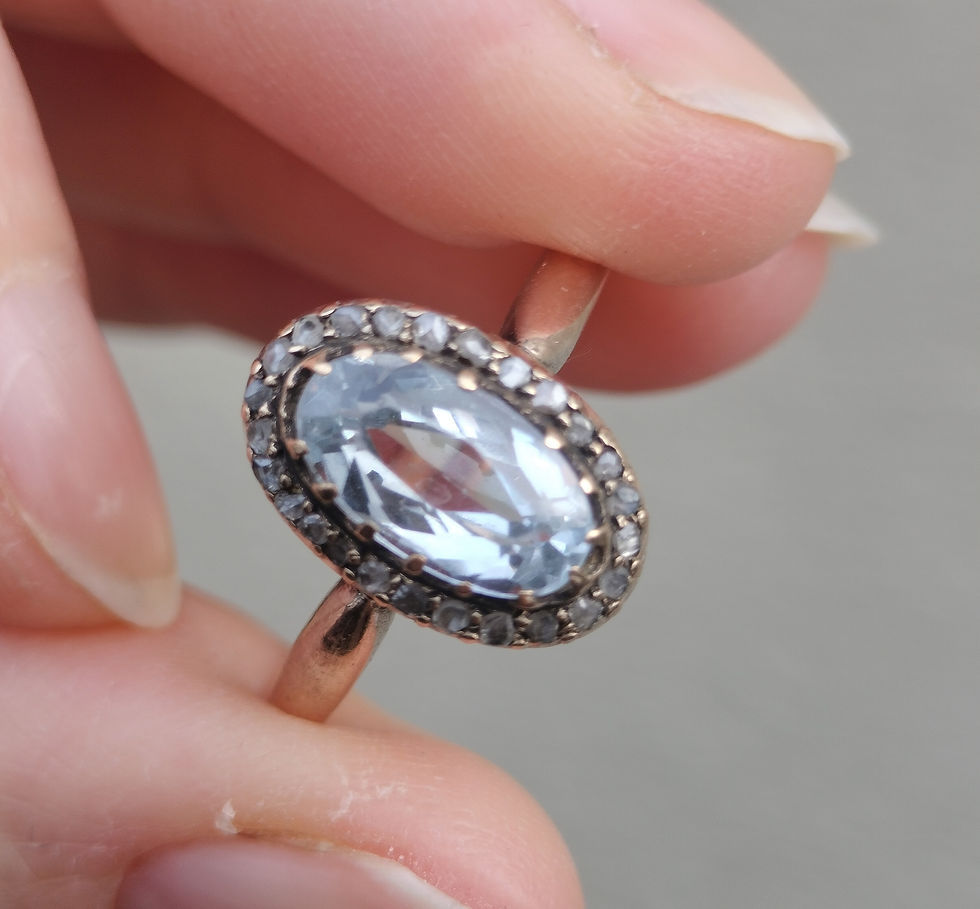 Miniaturbild: Antique Spinel Diamond Ring 14ct Gold