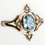 Miniaturbild: Antique Art Nouveau Aquamarine Pearl 14ct 585 Gold Ring