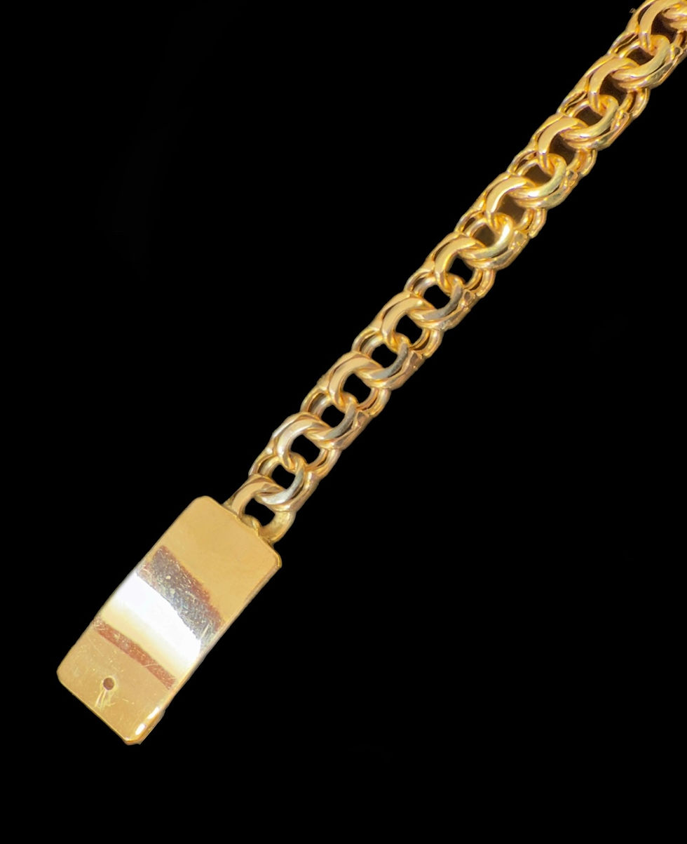 Miniatura: 7 mm Chino ID Bracelet Gold 10k